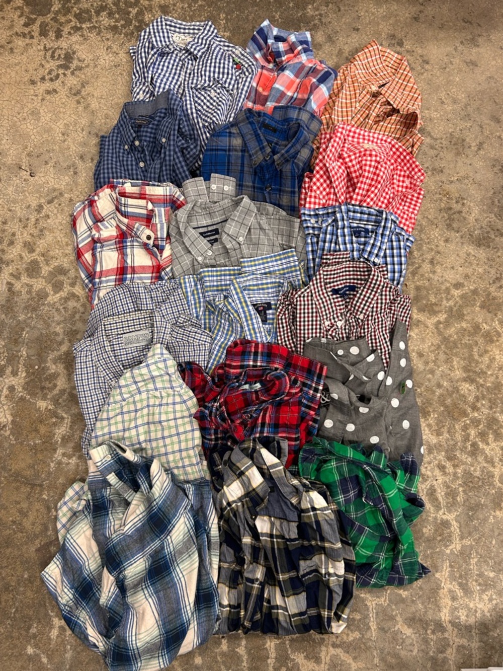 Bundl of 18 mixed flannel‎ and cotton button up shirts … Upcycling Purposes
